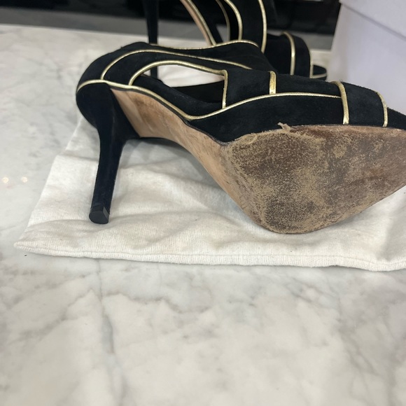 Christian Dior Balck Suede and Gold Heel - Picture 5 of 5